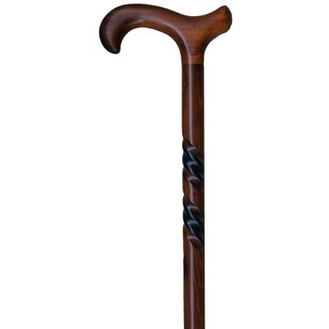Cherry Spiral Carved Walking Stick - Mobility Centre